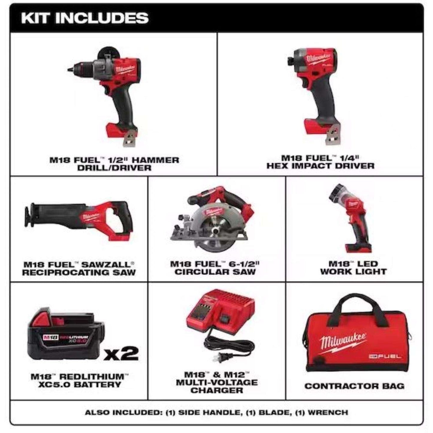 Milwaukee M18 FUEL Cordless Brushless 5 Tool Combo Kit