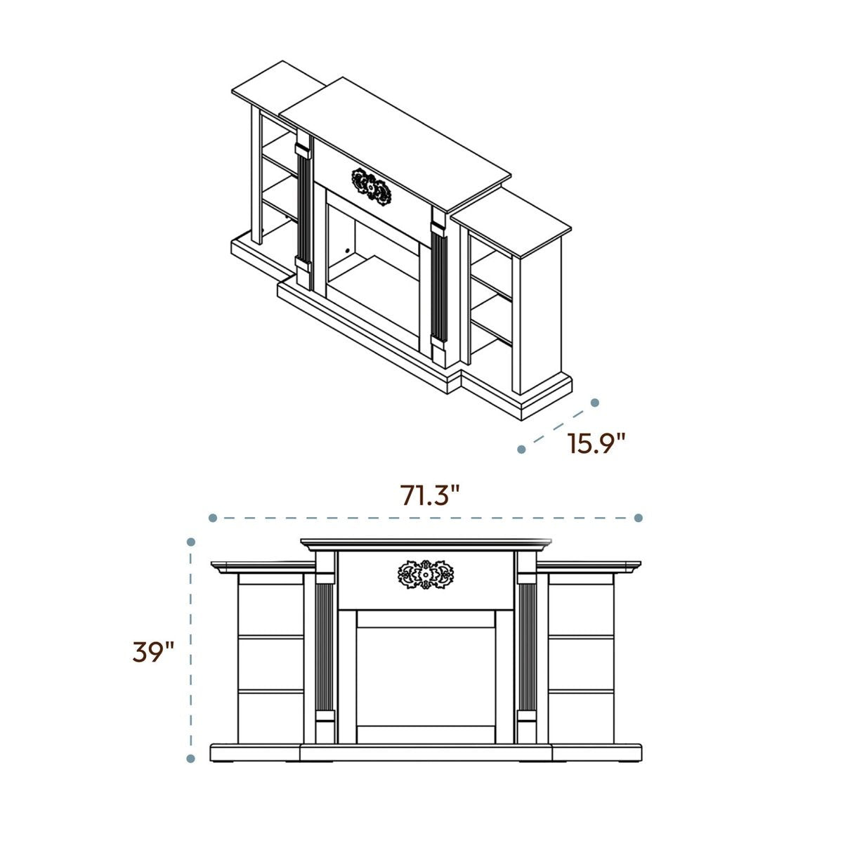 Cambridge Sanoma Electric Fireplace and Display ·