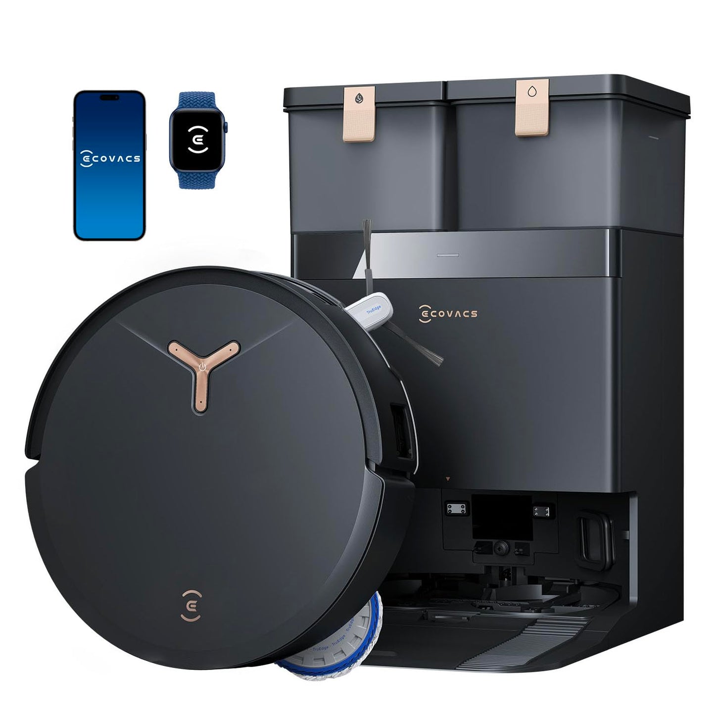 ECOVACS DEEBOT T50 PRO Omni Robot Vacuum and Mop, 3.19” Ultra-Slim, 15,000Pa Suction, ZeroTangle 2.0, TruEdge Edge Cleaning, AIVI 3D Obstacle Avoidance, Auto Mop Wash & Dry, Self-Emptying