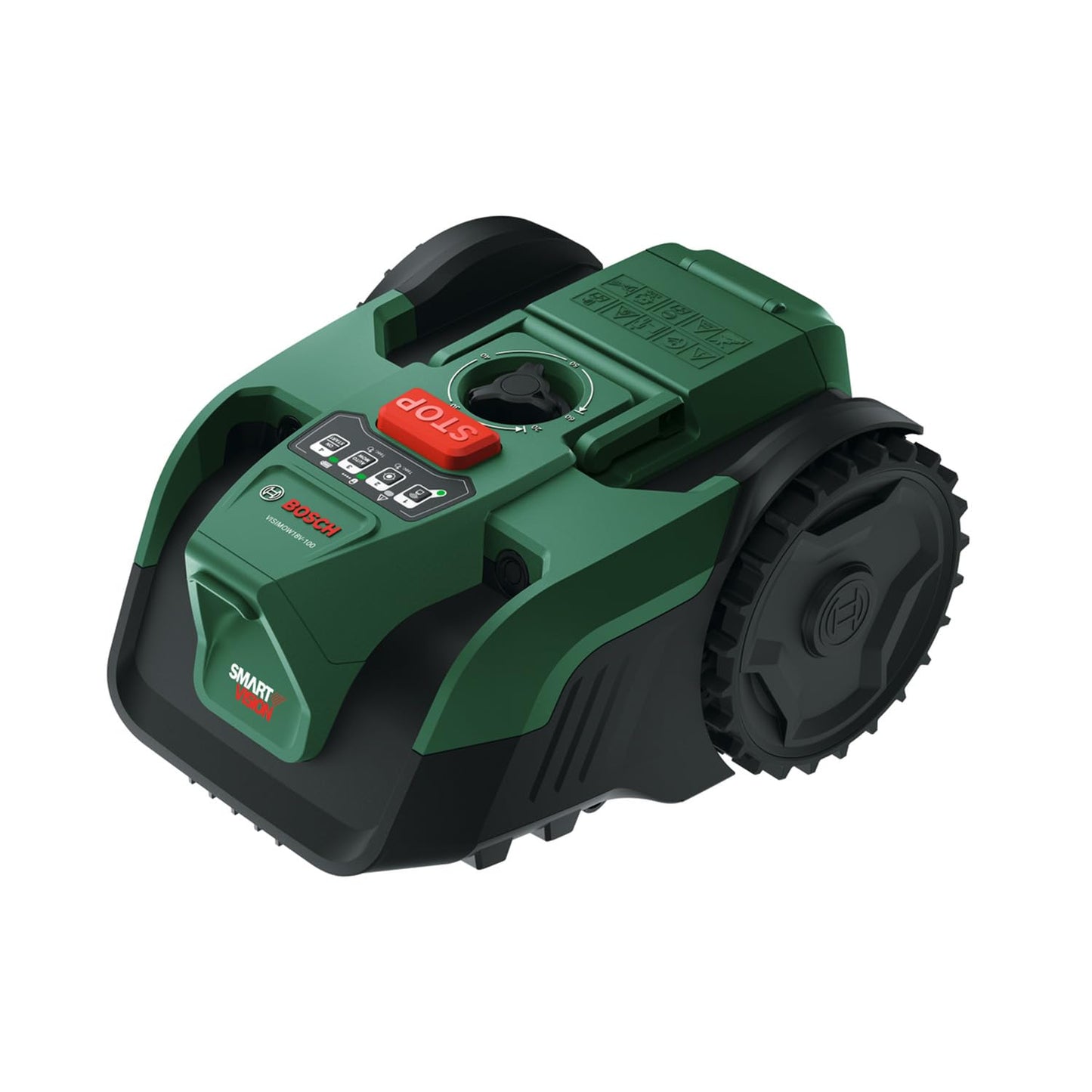 Bosch Cordless Robot Lawn Mower VISIMOW18V-100 (For Lawns up to 100 m², Cutting Width: 16 cm, Height of Cut: 20-60 mm, incl Battery and Charger)