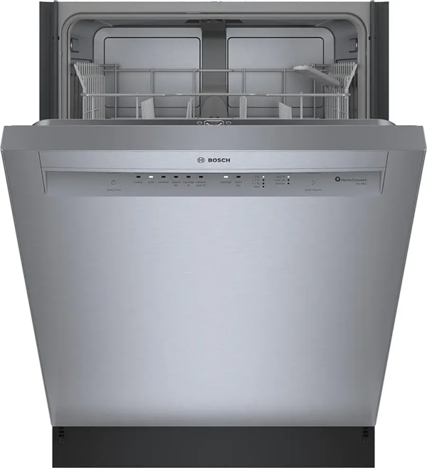 Bosch – 100 Series 24″ Front Control Smart Built-In Hybrid Tub Dishwasher with PureDry, 50 dBA – Stainless Steel