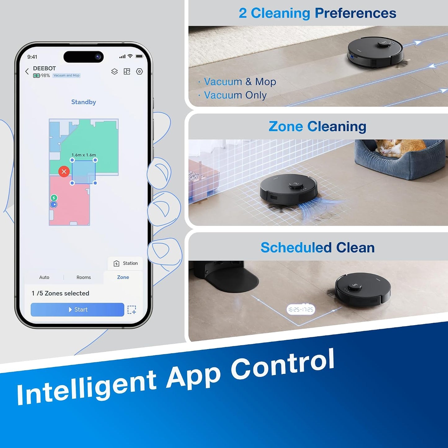 ECOVACS DEEBOT N20 PRO Plus Robot Vacuum and Mop,with Bagless Self Emptying Station, 8000Pa Suction,OZMO Pro 2.0 Vibrating Mopping System, Anti-Tangle Technology,45-Day Capacity,300 Minutes Runtime