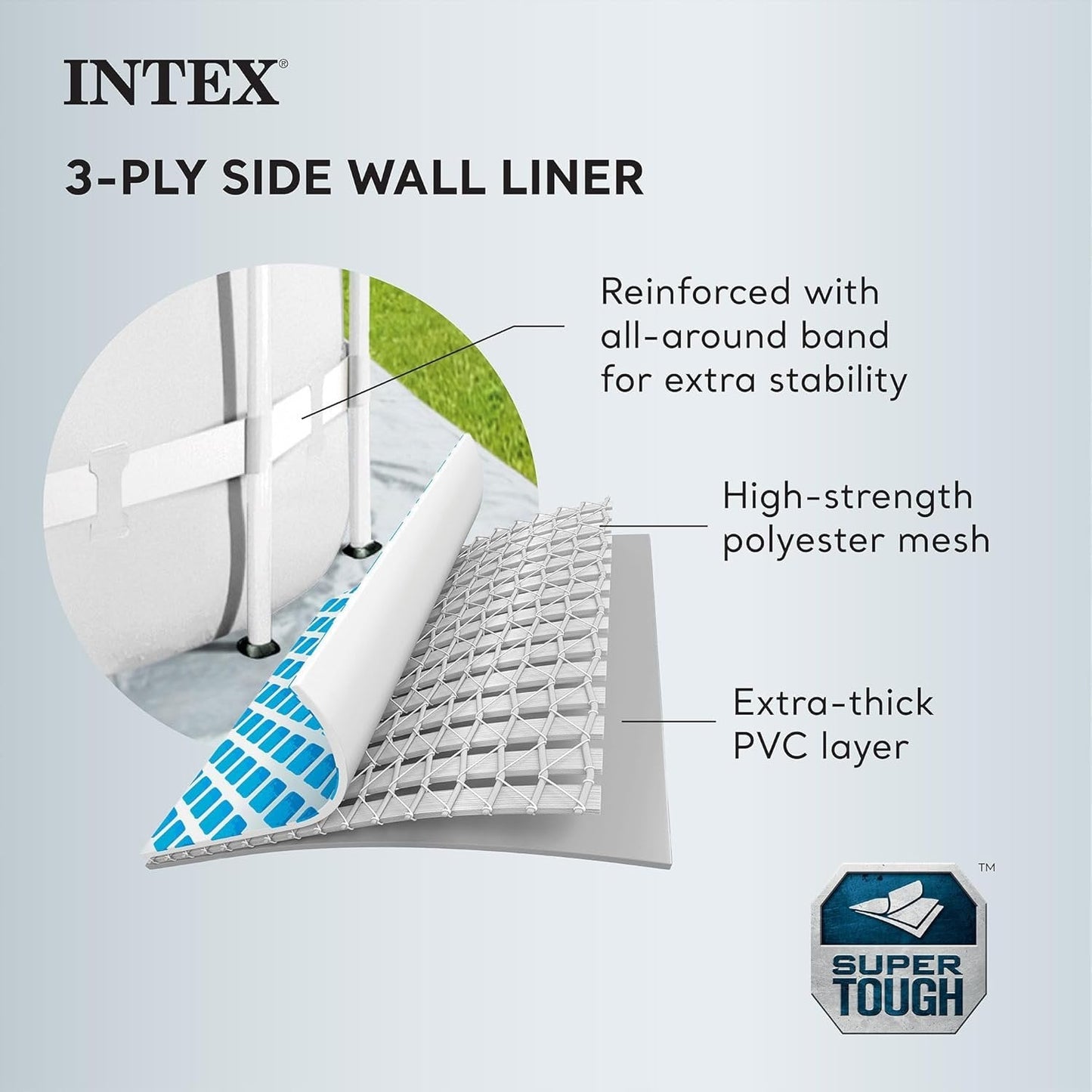 Intex Prism Frame 16′ x 8′ x 42′ Rectangular Above Ground Pool Set