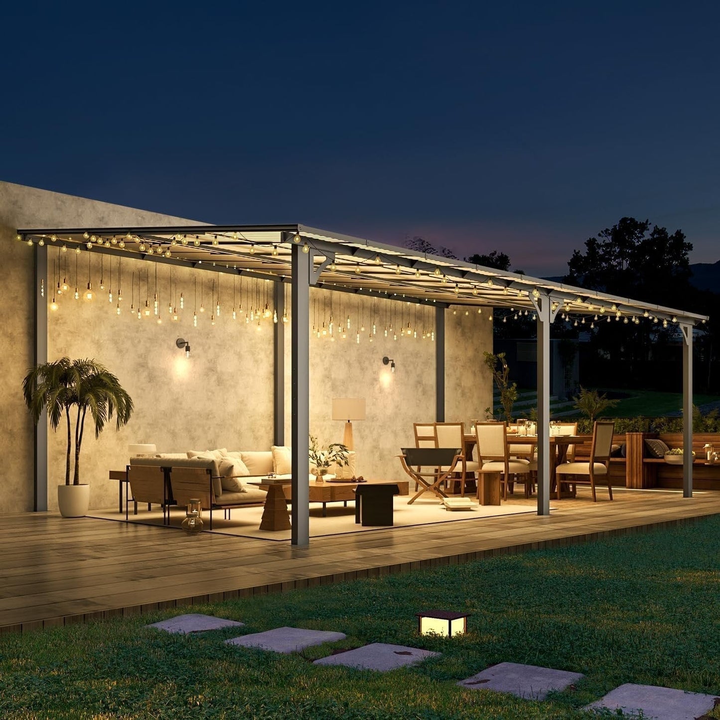 Aecojoy 20’x12′ Wall Mounted Gazebos Pergola