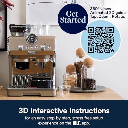 De’Longhi La Specialista Arte Evo Espresso Machine – Compact Cold Brew Coffee Maker with Grinder, Milk Steam Wand/Frother & Tamping Tools – Home Barista Kit for Lattes, Cappuccinos, Iced Coffee