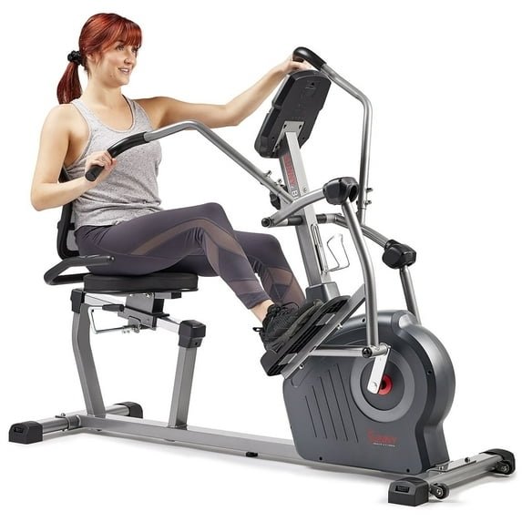 Sunny Health & Fitness Comfy Recumbent Cross Trainer Recumbent Elliptical Bike