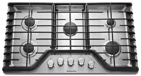 KitchenAid 36″ 5-Burner Gas Cooktop KCGS356ESS