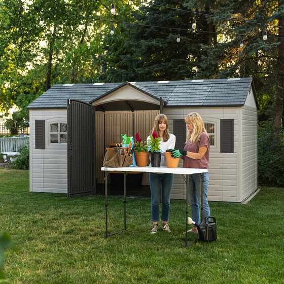 Lifetime Legacy 15×8 Plastic Storage Shed Kit w/ Floor