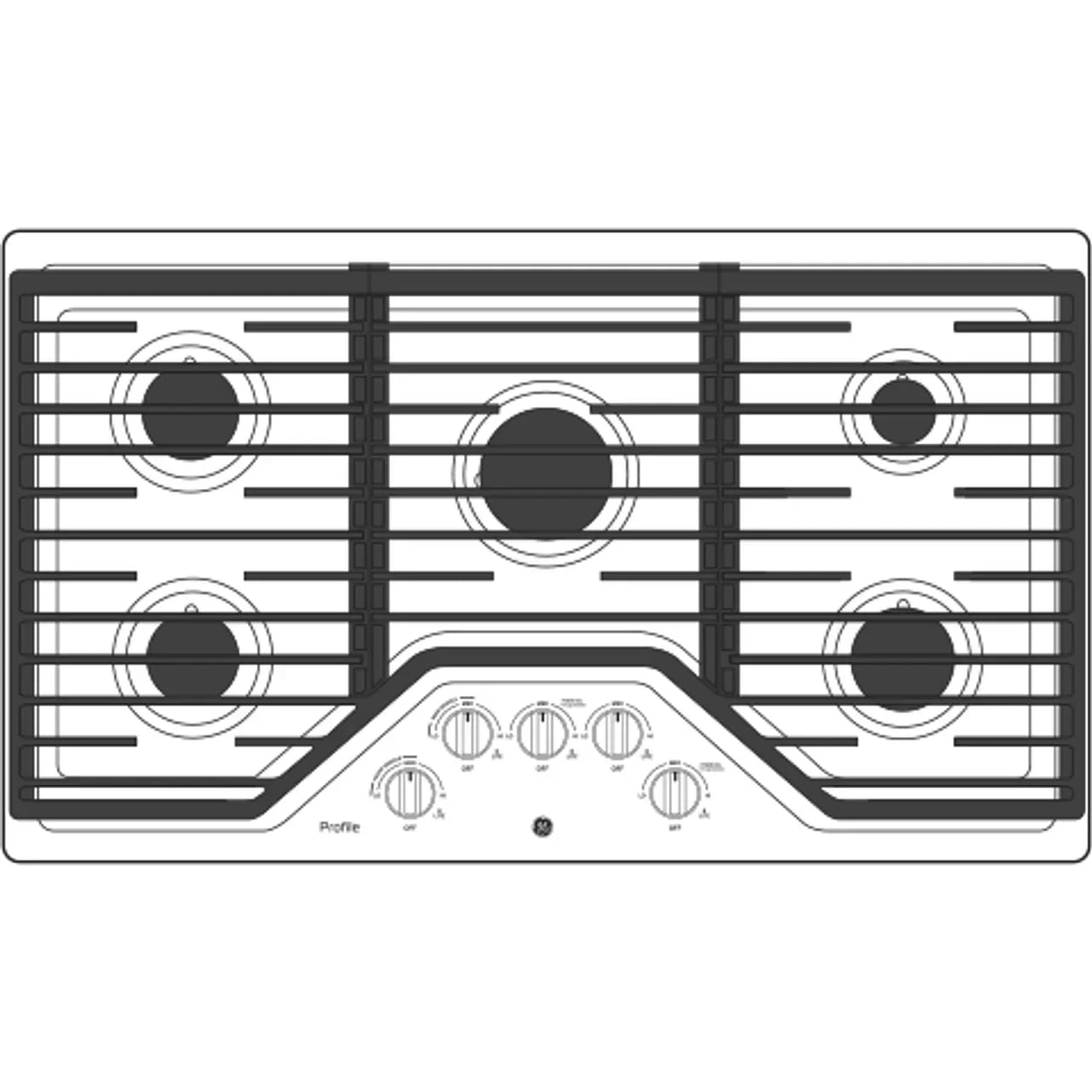 GE Profile Series 36″ Built-In Gas Cooktop PGP7036DLBB
