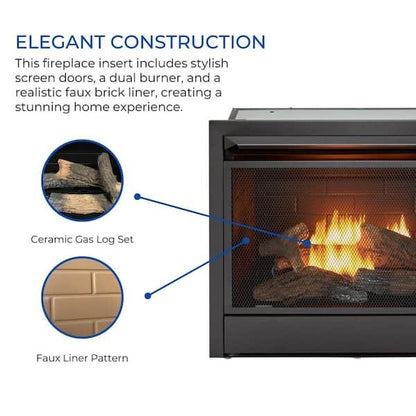 Duluth Forge Dual Fuel Ventless Gas Fireplace Insert