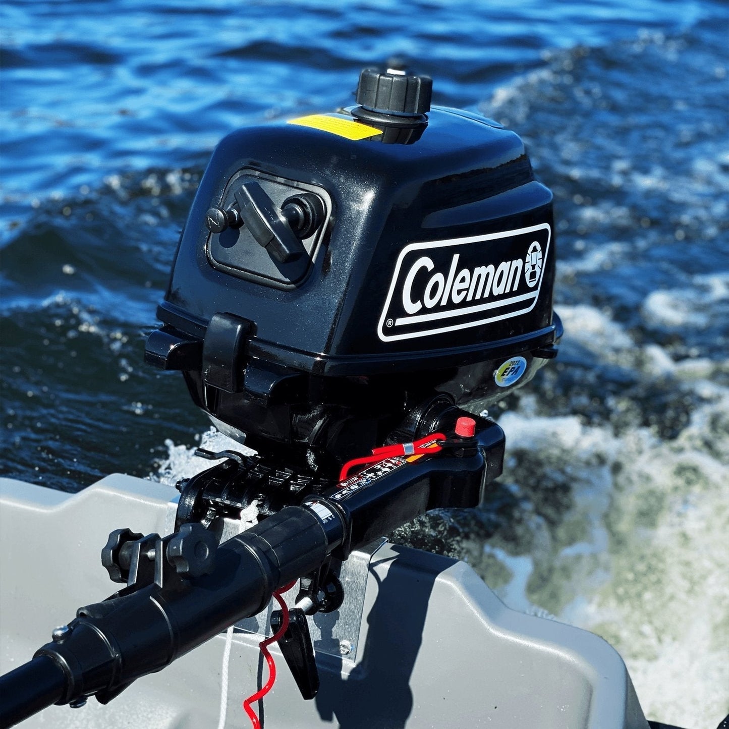 Coleman Powersports 5 HP 4 Stroke Outboard Boat Motor with Easy Pull Start F5BMS