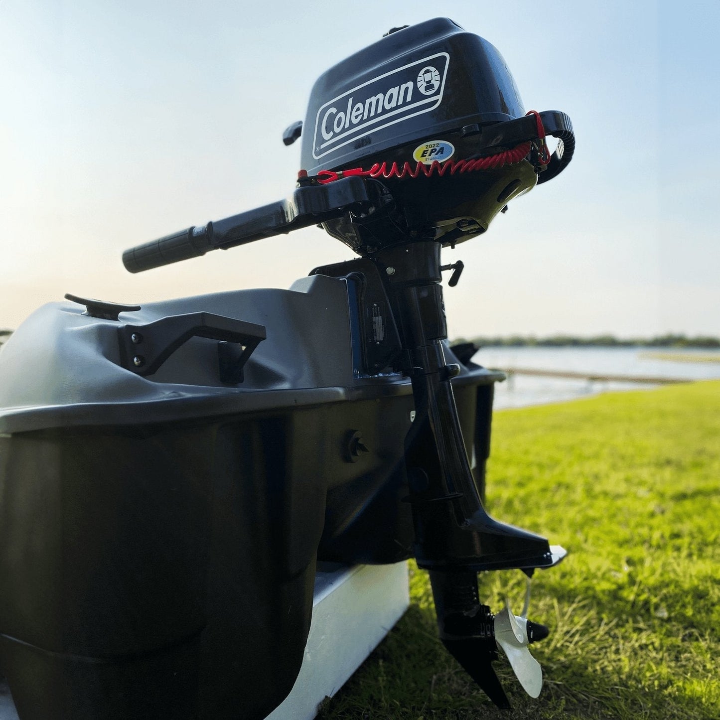 Coleman Powersports 5 HP 4 Stroke Outboard Boat Motor with Easy Pull Start F5BMS