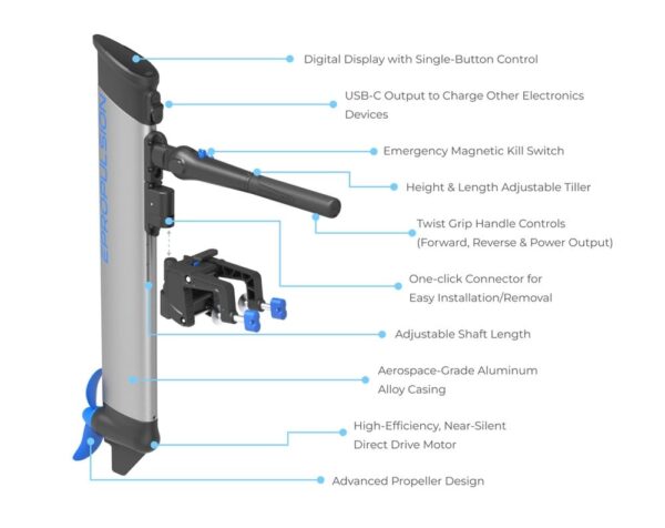 ePropulsion eLite 1.5hp 500W Electric Outboard Motor