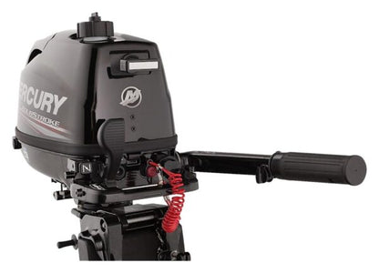 Mercury 5hp Tiller FourStroke Outboard Motor – 15″ Shaft, Manual Tilt/Trim, Manual Start