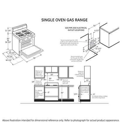 GE 30″ Freestanding Gas Range