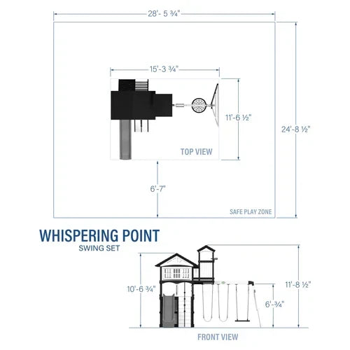 Whispering Point Outdoor Wooden Swing Set with Shipping & Assembly Included