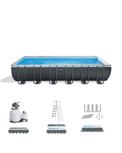 Intex Ultra Frame Rectangular Above Ground Swimming Pool Set
