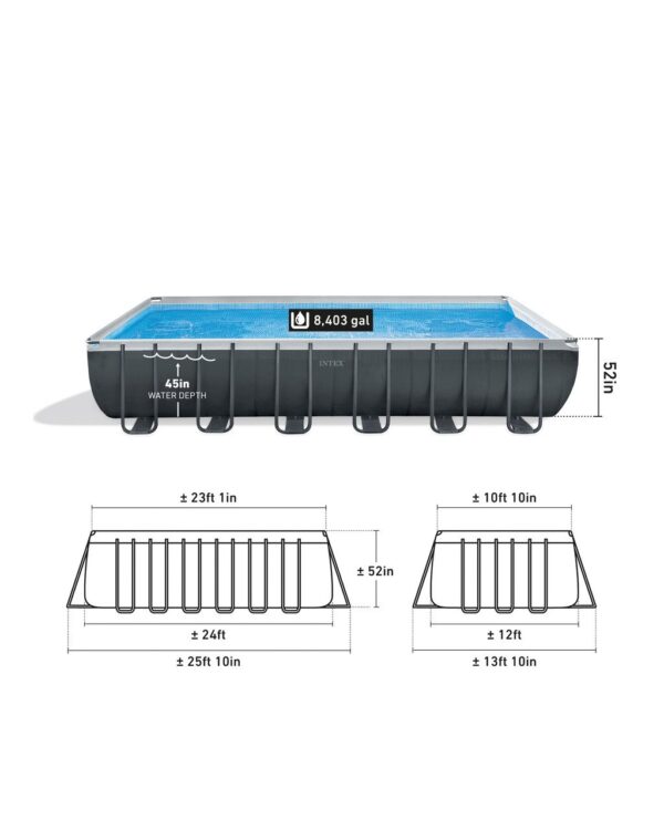Intex Ultra Frame Rectangular Above Ground Swimming Pool Set
