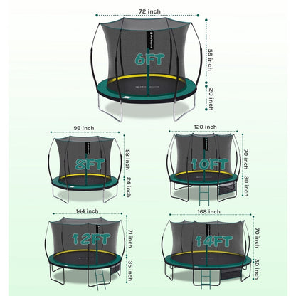 SkyBound 6ft outdoor Trampoline without springs, toddler springless trampoline with net for Kids and Adults, springless Trampoline with Enclosure for Backyard Indoor and Outdoor