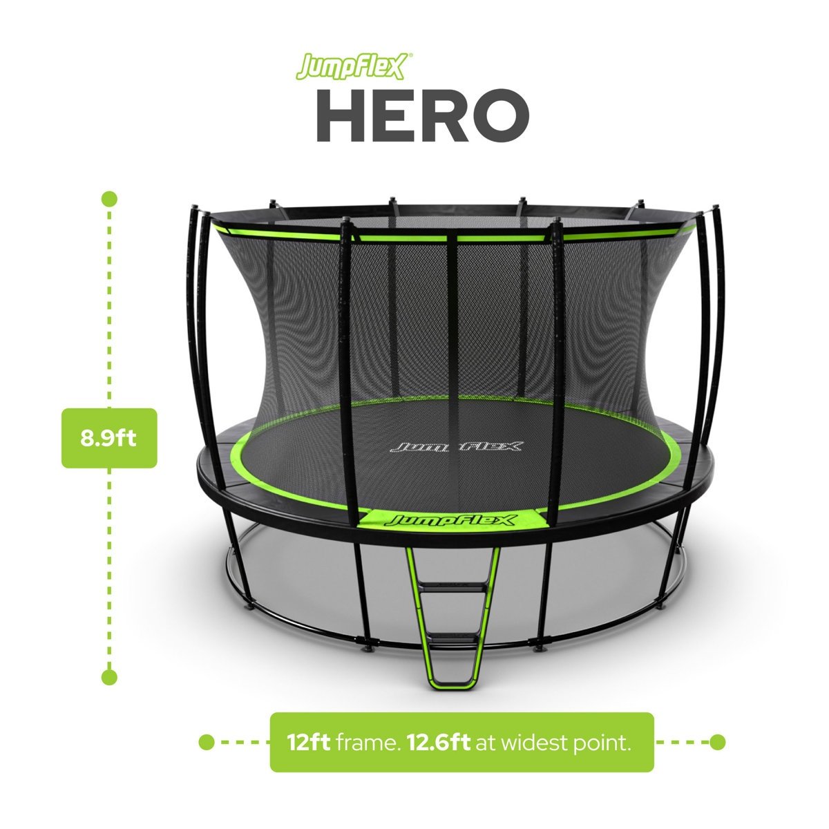 JumpFlex Hero Round Outdoor Backyard Trampoline