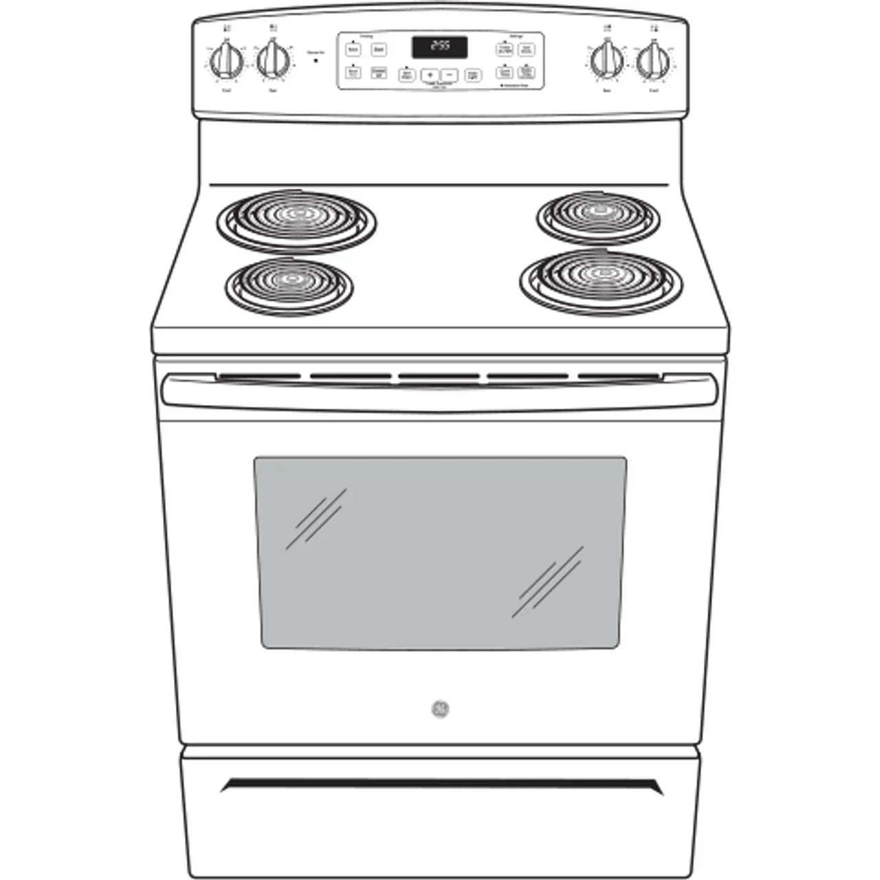 GE 30″ Freestanding Electric Range JB256DMBB