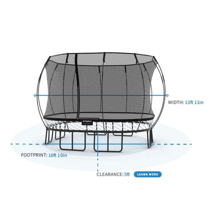Springfree Kids 11 ft. Outdoor Large Square Trampoline with Enclosure