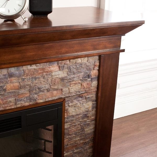 Unbranded Null Ithaca 60 In. W Simulated Stone Electric Fireplace