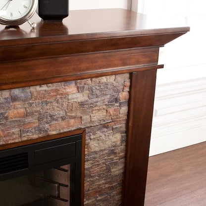 Unbranded Null Ithaca 60 In. W Simulated Stone Electric Fireplace