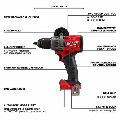 MILWAUKEE Cordless Tool Combination Kit: 7 Tools, 18 V DC Volt, Battery Included, M18 FUEL™, M18™