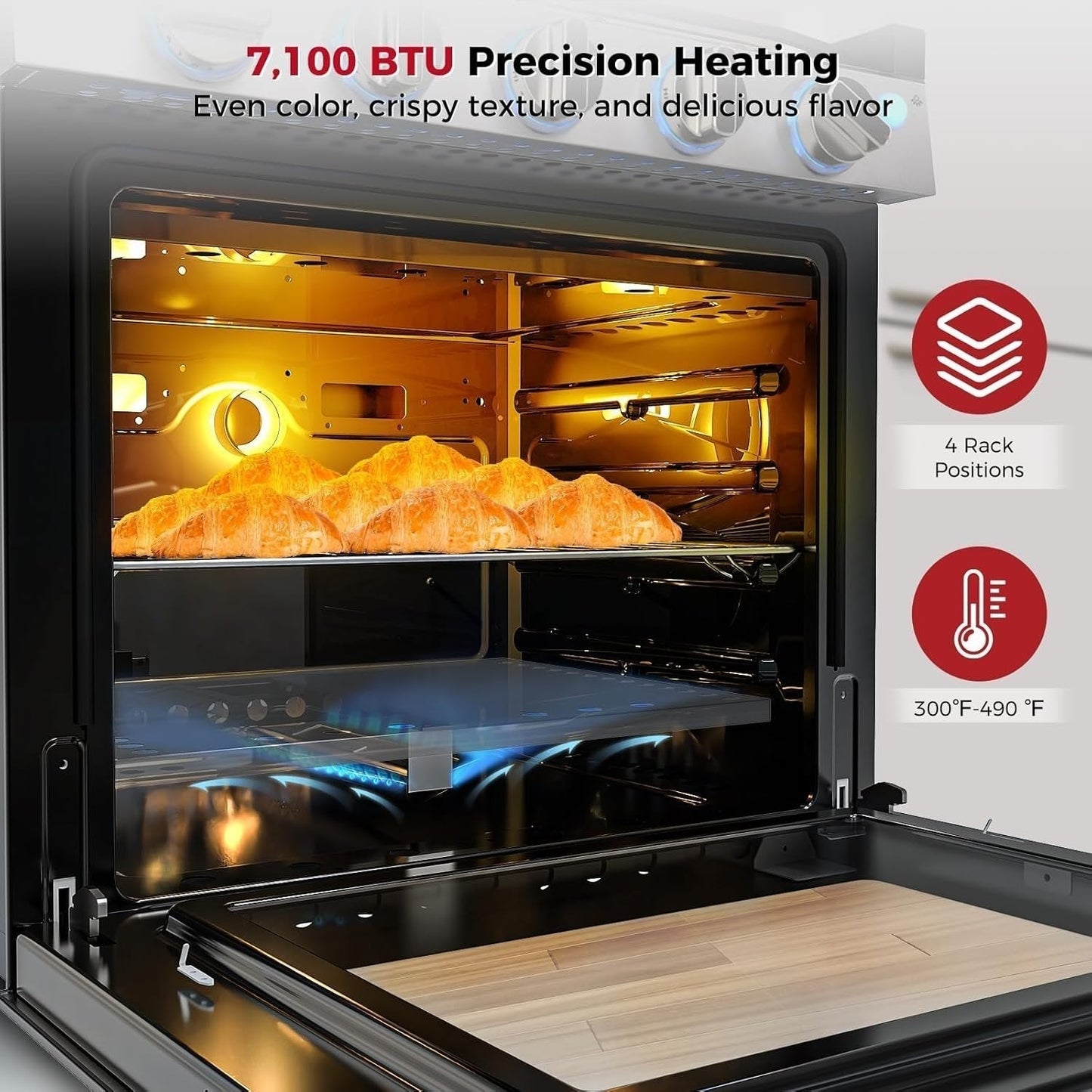Camplux 21 Inches RV Stove Gas Range Oven 3 Burners Cooktop