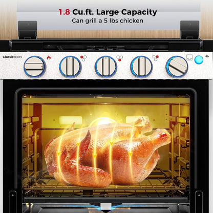Camplux 21 Inches RV Stove Gas Range Oven 3 Burners Cooktop