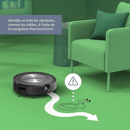 iRobot Roomba j7+ Wi-Fi Connect Robot Vacuum with Automatic Dirt Disposal - Dual Multi Surface Rubber Brushes, Ideal for Pets, Learns, Maps, and Adapts to your Home, Object Detection and Avoidance