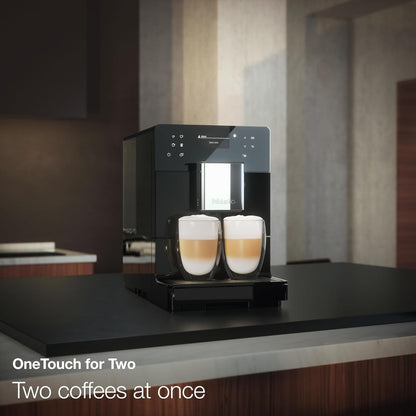 Miele CM 5310 Silence – Automatic coffee machine with OneTouch for Two, Aromatic System, coffee maker, cleaning programs and more, in obsidian black