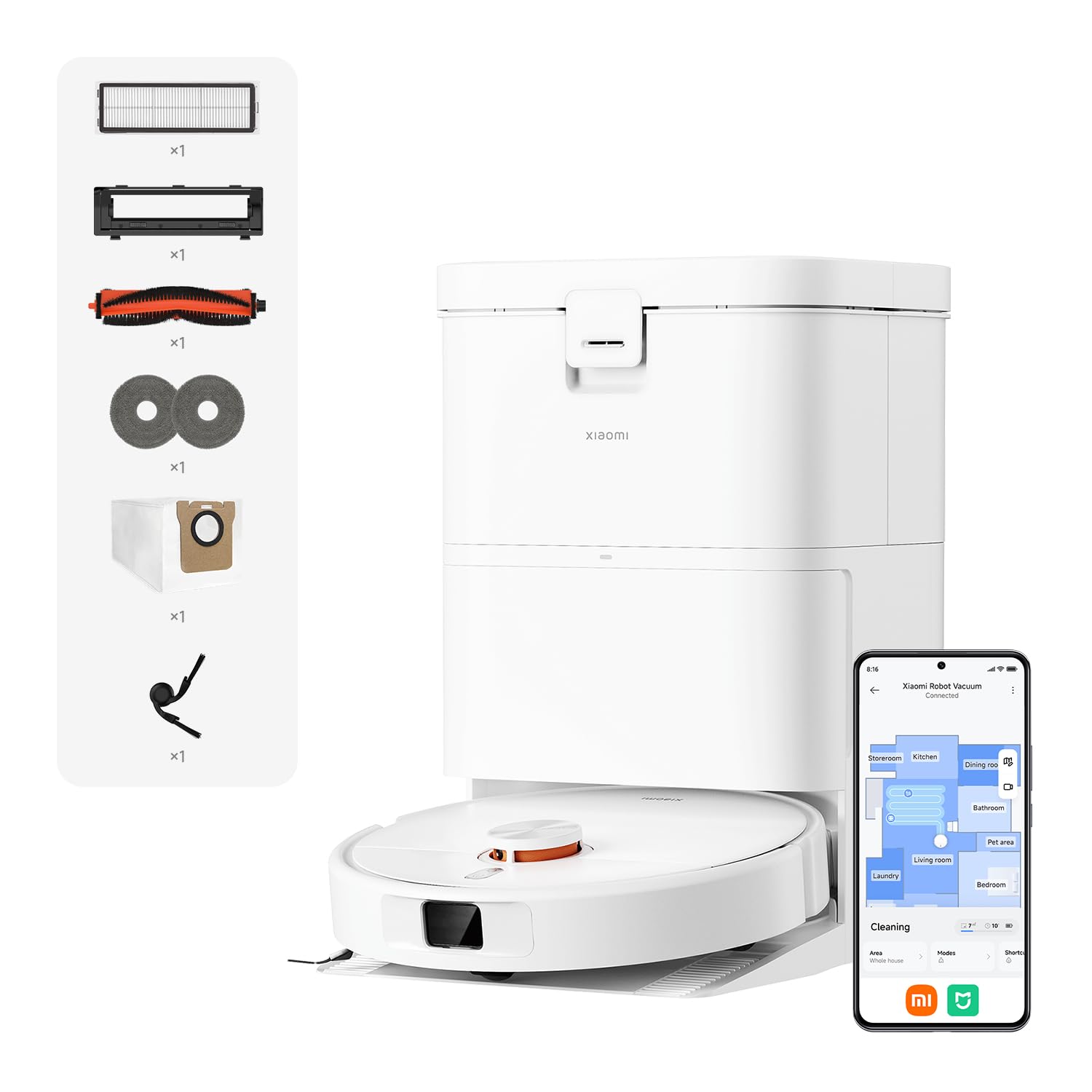 XIAOMI H40 Robot Vacuum Cleaner with Self Empty Station, 10000 Pa Suction