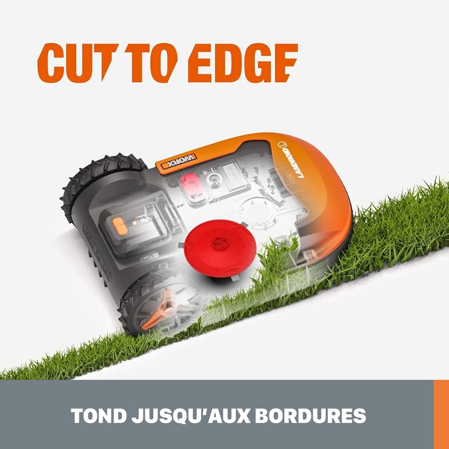 WORX Landroid Plus WR165E Robotic Lawnmower with Boundary Cable for Gardens up to 500 m² (AIA Navigation, App Control, WiFi, Bluetooth and Floating Mower - Max Gradient: 35%)