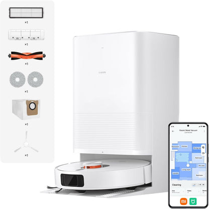 XIAOMI Robot Vacuum X20 Pro – Smart 2-in-1 Vacuum & Mop with Auto-Empty Dock, AI Obstacle Avoidance, 8000Pa Suction, LDS Laser Navigation, App & Voice Control, UK Version – White