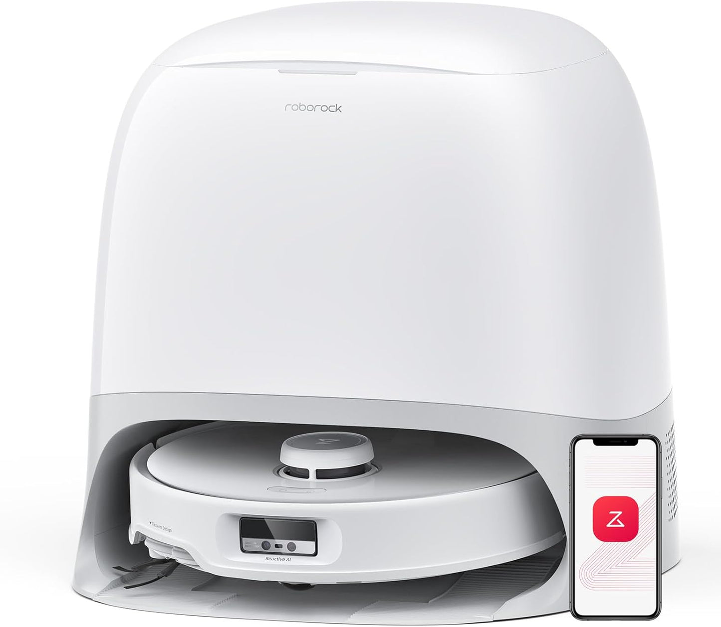 roborock Qrevo Curv Vacuum Robot, 18500PA Suction, 0 Tangle, Main DuoDivide/Side Brushes, FlexiArm Arc Self-Cleaning/Drying FlexiArm Mop, AdaptiLift Chassis, Self-Emptying