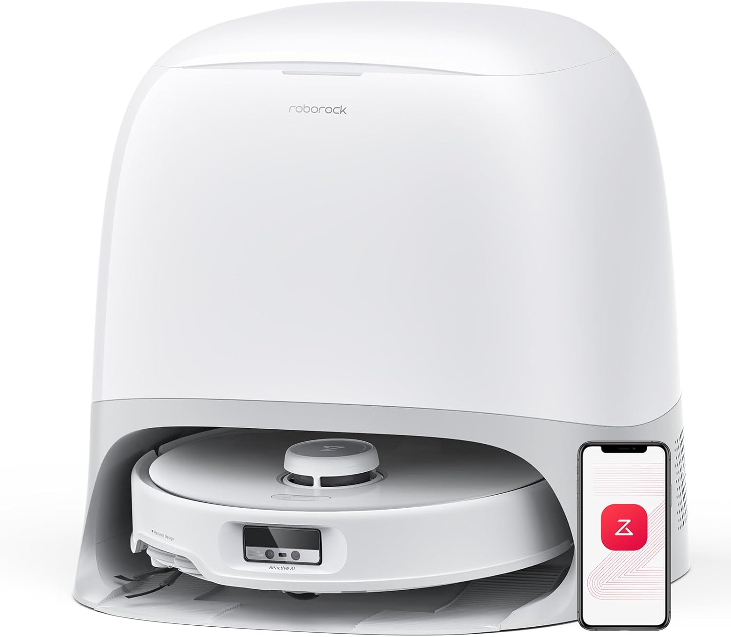 roborock Qrevo Curv Vacuum Robot, 18500PA Suction, 0 Tangle, Main DuoDivide/Side Brushes, FlexiArm Arc Self-Cleaning/Drying FlexiArm Mop, AdaptiLift Chassis, Self-Emptying