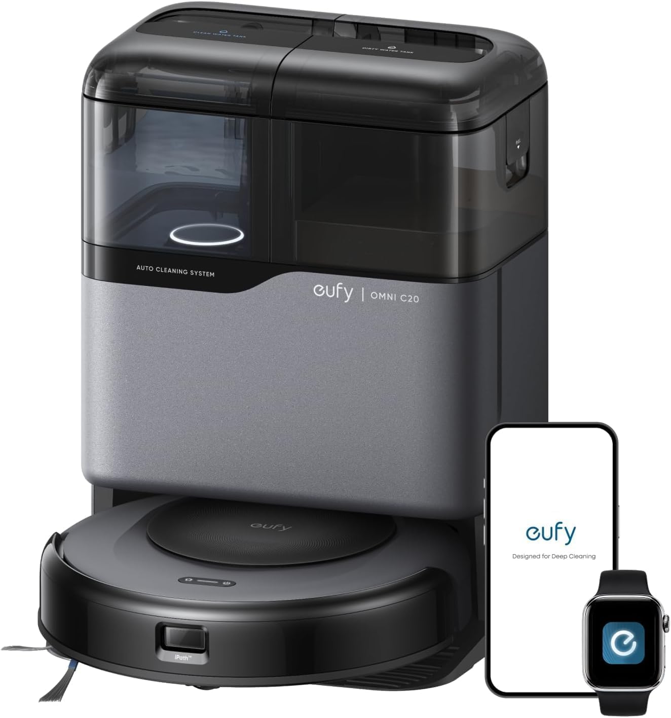 eufy C20 Omni, Robot Vacuum Cleaner With Mop, All-in-One Station,Ultra-Slim