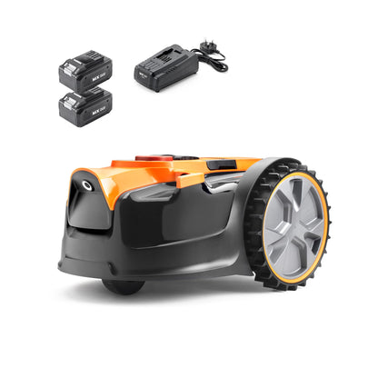 LawnMaster OcuMow 16 Vision Robot Mower & Strimmer Set & 2 Batteries, 300m2