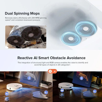 roborock Qrevo MaxV (with RDS) White Robot Vacuum Cleaner with Automatic Refill and Drying Station