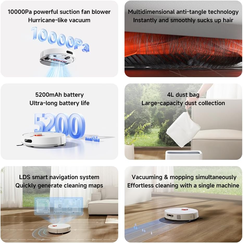 XIAOMI H40 Robot Vacuum Cleaner with Self Empty Station, 10000 Pa Suction