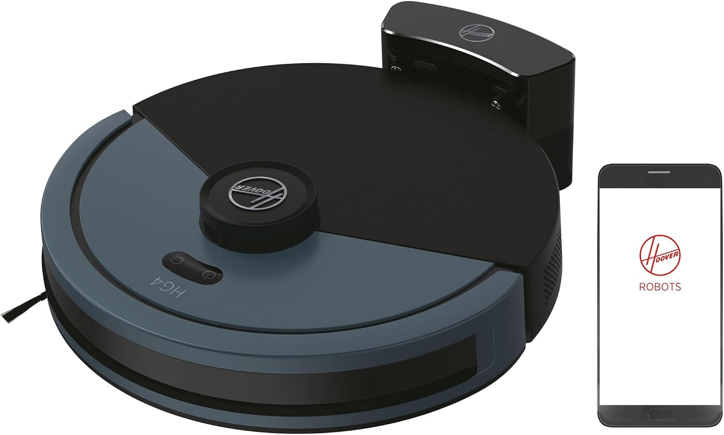 Hoover Robot Vacuum Cleaner and Washer HG4 HYDRO, Power 4000 Pa, Laser Navigation, Wi-Fi, Automatic Return to Charging Base, Obstacle Sensor, Customizable Home Map [HG430H]