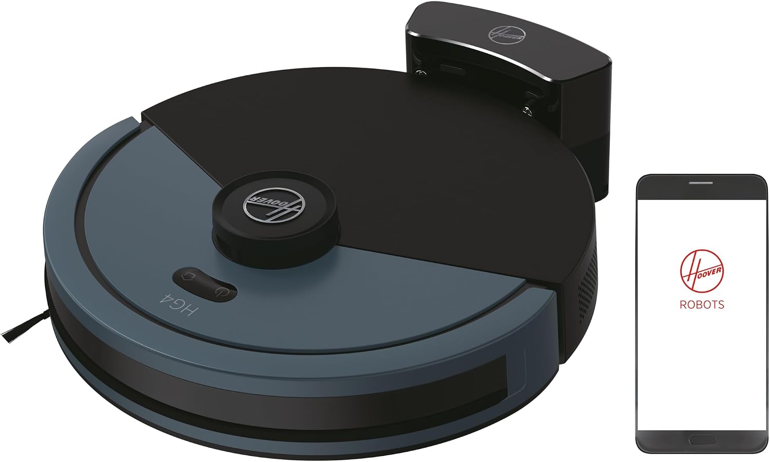 Hoover Robot Vacuum Cleaner and Washer HG4 HYDRO, Power 4000 Pa, Laser Navigation, Wi-Fi, Automatic Return to Charging Base, Obstacle Sensor, Customizable Home Map [HG430H]