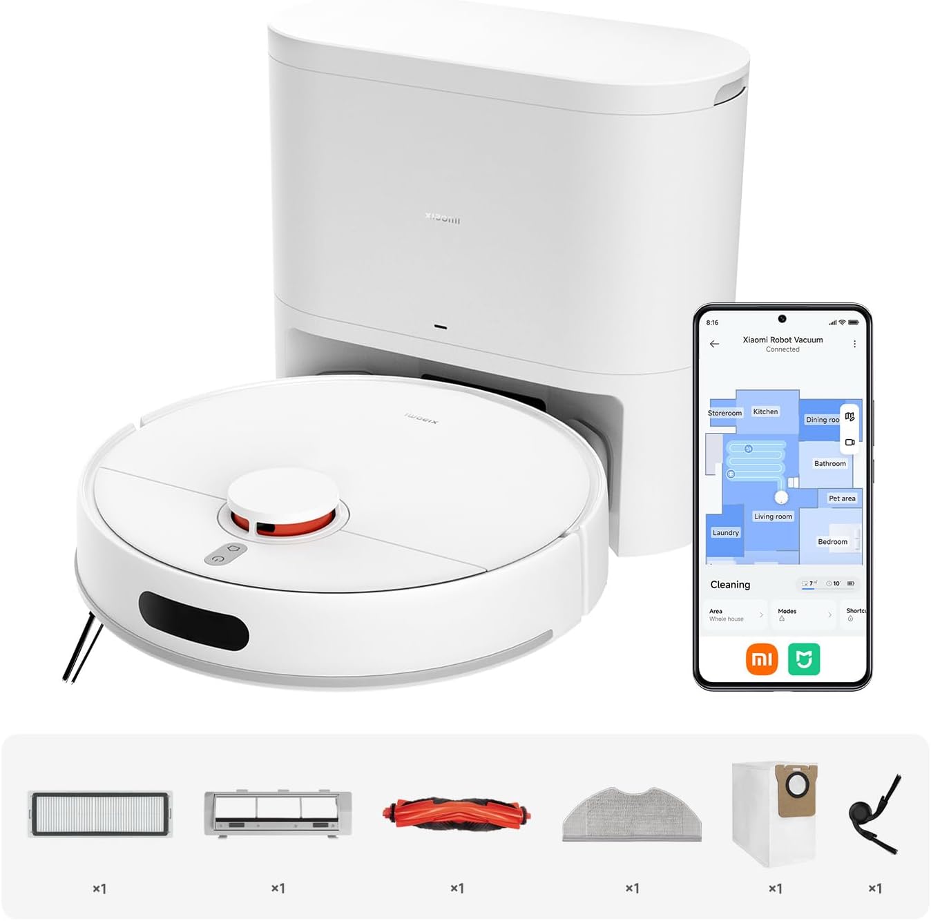 XIAOMI H40 Robot Vacuum Cleaner with Self Empty Station, 10000 Pa Suction