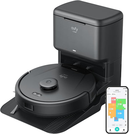 eufy L60 Robot Vacuum Cleaner with Self Empty Station, Hair Detangling Technology, Up to 60 Days of Hands Free Cleaning, Ultra Strong 5,000 Pa Suction to Remove Hair, Dust, iPath Laser Navigation