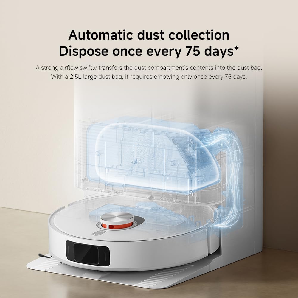 XIAOMI Robot Vacuum X20 Pro – Smart 2-in-1 Vacuum & Mop with Auto-Empty Dock, AI Obstacle Avoidance, 8000Pa Suction, LDS Laser Navigation, App & Voice Control, UK Version – White