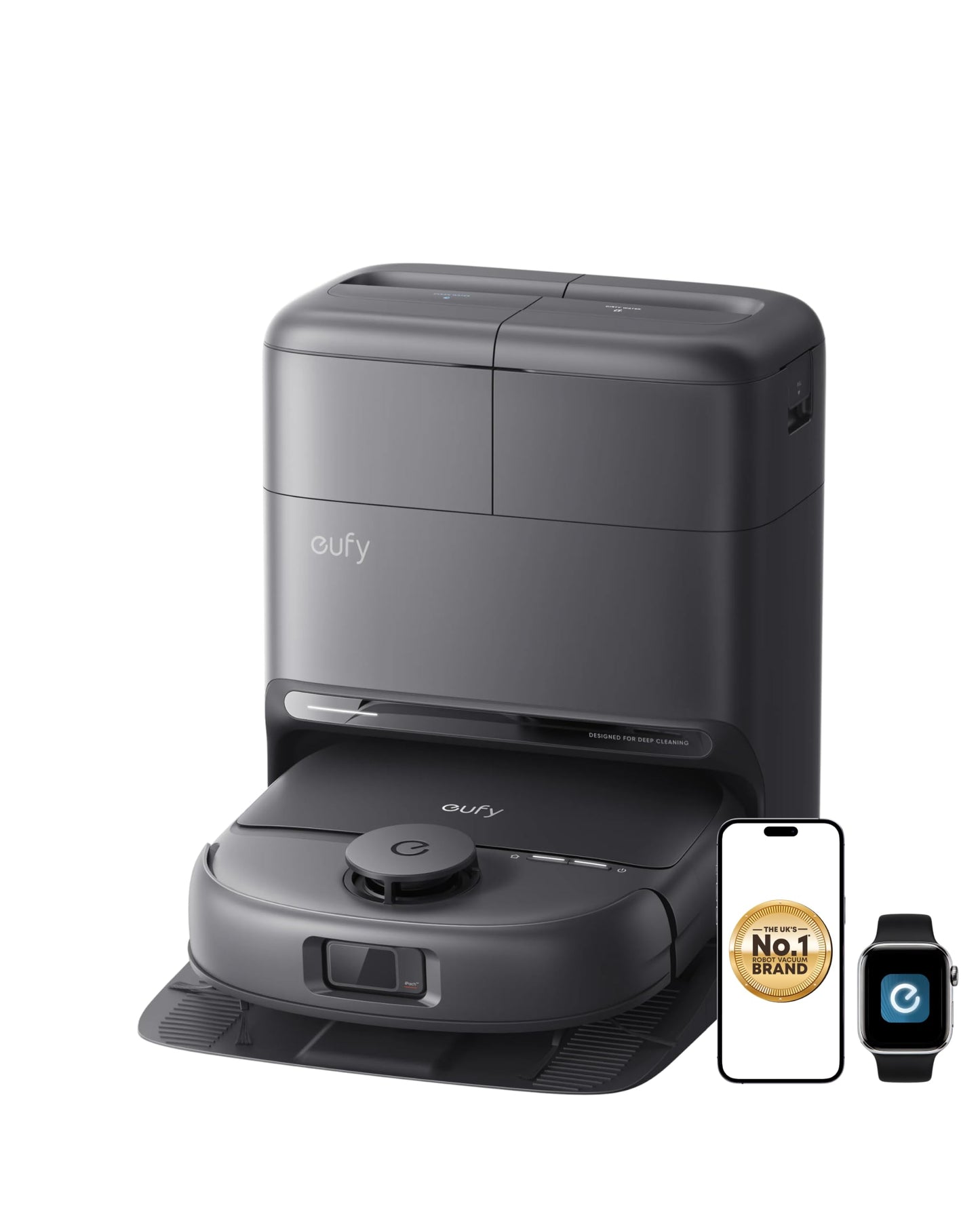 eufy E25 Omni, Robot Vacuum Cleaner with Mop,HydroJet Self-Clean Roller Mop