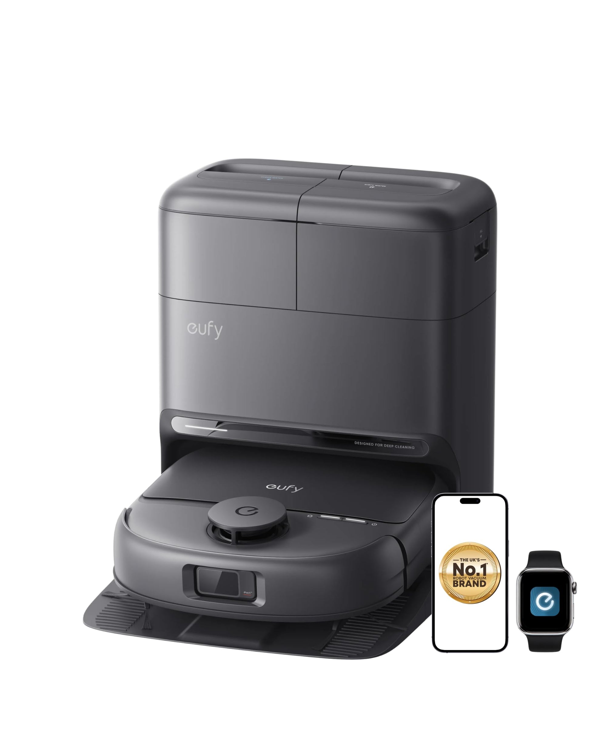 eufy E25 Omni, Robot Vacuum Cleaner with Mop,HydroJet Self-Clean Roller Mop