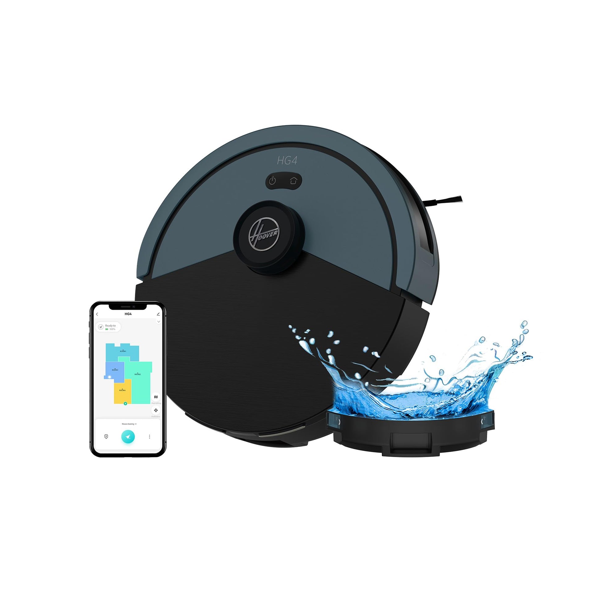 HG4 Robot Vacuum Cleaner, Up to 4000Pa Suction, Laser Navigation, Wi-Fi, Charging Base with Automatic Return, Obstacle Sensor, Customisable Home Map [HG410D]